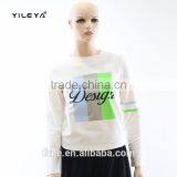 2017 Spring White Thick Long Sleeve Printed Women Top Blouse thumbnail-1