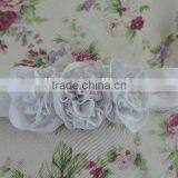 Lovely Baby Girls Hair Accessories Three Flower Elastic Headband Many Solid Colors Choice thumbnail-5