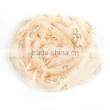 Imitation Silk Scarves & Wraps Rectangle Golden Beige Flower Scarf Factory China thumbnail-3