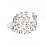 Copper Open Rings Silver Tone Hollow thumbnail-1