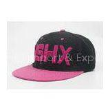 Two Stone Snapback Six Panel Baseball Caps / Hats Black With Pink 23 Inch thumbnail-1