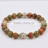 Crystal Clear Agate Bead Bracelet With Buddha Head Accessories Bead Bracelet Jewelry thumbnail-3