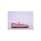 PU Upper And Beadings Girls Ballet Flats Shoes , 31 Size Pink Summer thumbnail-1