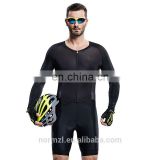 Highly breathable black long sleeve triathlon bodysuit for men