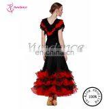 AB033 Black and Red Puffy Show Dance Wear, Modern Dance Wear thumbnail-2