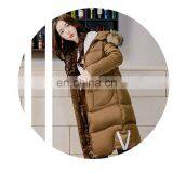 2017 New Korean Version of Slim Big Code Solid Color Hooded Large Hair Collar Long Feather Cotton Women thumbnail-6