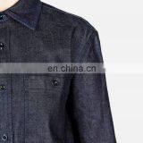 Womens Jeans Shirts Fashion Dark Navy Denim Shirts Cotton Shirts Custom thumbnail-6