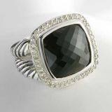 Sterling Silver Jewelry 14mm Black Onyx Albion Ring(R-101)