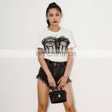 TWOTWINSTYLE Shirt Female o Neck Large Size Loose Casual Tank Patchwork Lace Fashion New thumbnail-3