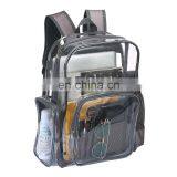 Heavy Duty Waterproof Clear PVC Backpack Transparent School Bag With Grey Trim thumbnail-4