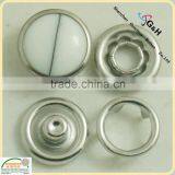 Chalk White Pearl Prong Snap Buttons