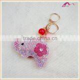 New Designs Crystal Elephant Animal Keychain With Beads Promotional thumbnail-1