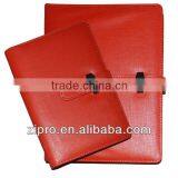 Red pu Loose Spiral Notebook With Button thumbnail-1