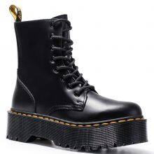 Jadon High Top Thick Bottom 8 Hole Martin Side Zipper English Women's Short Boots Sponge Bottom Lacing Work Boots thumbnail-2