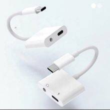 2in1 Dual Premium Digital Type C Headphone Audio Adapter With 3.5mm Jack and Charging Port Earphone Splitter Adapter Converter thumbnail-5