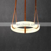 Simple Hanging Pendant Light Round Luxury Modern Alabaster Led Chandelier For Living Room Home thumbnail-1
