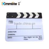Acrylic Plastic Dry Erase Director's Colorful TV Video Film Movie Clapboard Clapper Board With Sticks(9.85x11.8 Inch)