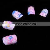 Oval Crown Pink Printed Press-on Nails Tips