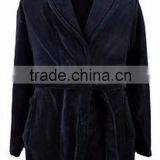 Wholesale Soft Warm Black Mens' Cotton Bathrobe thumbnail-3
