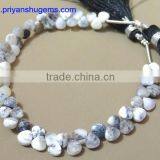 Dendrite Opal Hand Made 4.75 mm Faceted Heart Shape, 6" Strand Length 100% Natural Gemstones thumbnail-1