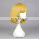 Factory WholesalePrison School Hana Midorikawa Cosplay Wig Short 35cm 14" Golden Yellow Anime Hair With Hairnets thumbnail-3