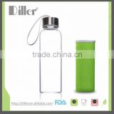 wholesale custom private lable glass water bottle with sleeve