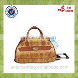 Stripe PU Material High Quality Steel Trolley China Supplier Lightweight Duffle Bags thumbnail-5