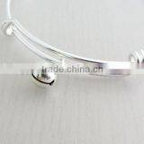 Custom Adjustable Silver Bell Charm Bangle Bracelet