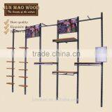 Metal Material and wood design Display wall Shelf/Clothes Display wall Racks/Display wall