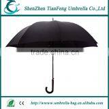 Fashion Shaped Black Straight Umbrella With Black Plastic Crook Handle for Promotion thumbnail-1