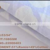 Good Quality Ramie and Cotton Blended Weave Fabric With Flower Print thumbnail-2