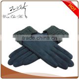 Any Color Best Price Suede Woolen Gloves from China