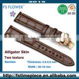 FS FLOWER - Glossy Genuine Leather Strap Crocodile Skin Luxury Quality Watch Parts thumbnail-2