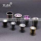 1 1/9 Inch Barrel Shape Brushed Nickel Jet Black Crystal Knob With Zinc Base thumbnail-6