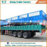 China Hot Sale 3 Axle Flatbed Trailer With Sides Bulk Cargo Transport Drop Side Trailer for Sale thumbnail-3