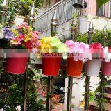 Metal Iron Flower Pot Vase Hanging Balcony Garden Planter Home Decor thumbnail-3