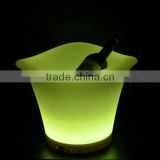 Waterproof plastic led light illuminated champagne beer ice bucket