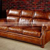 high end vintage leather sofa S118