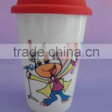 Hot Promotion Gift Ceramic Wall Mug with Silicone Lid