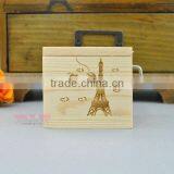 Natural Wood Color Rotating Music Box thumbnail-1