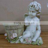 Wholesale Garden Ornaments Polyresin Child Angel Statues thumbnail-2