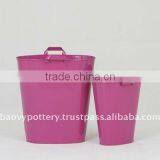 AWF Galvanized Zinc Vase,Galvanized Zinc Watering Can , Zinc Pot Planter, Zinc Planter for Gardening and Household thumbnail-1