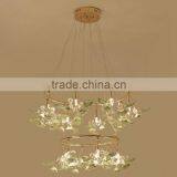 Royal Exquisite Handmade Porcelain and Crystal Green Floral Chandelier for Dining Room BF12-04284b thumbnail-3