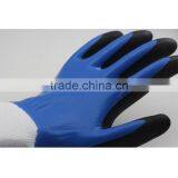 NMSAFETY EN388 3121 13 Gauge Knit Nylon Liner Double Coated Blue and Black Foam Nitrile on Palm Safety Work Gloves thumbnail-2