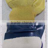 DDSAFETY 2017 Yellow Cotton Liner Knitted Wrist Cuff Nitrile Safety Working Glove thumbnail-3
