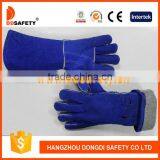 DDSAFETY PPE Welder Gloves Blue Leather Gloves Safety Welding Gloves thumbnail-1