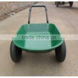 5 Cubic Feet Green Poly Tray Garden Wheelbarrow With 2-wheels thumbnail-4