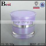 Luxury Green Purple White Color Cosmetic Jar With Lid 15ml 30ml 50ml Acrylic Cream Jar With Shiny Silver Aluminum Cap thumbnail-3