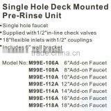 Single Handle Pull Down Pre-rinse Spring Kitchen Faucet With Two Swivel Spouts, Chrome thumbnail-4