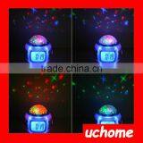 UCHOME Digital Children Style Star Projector Alarm Clock With Natural Music and Colorful Lights